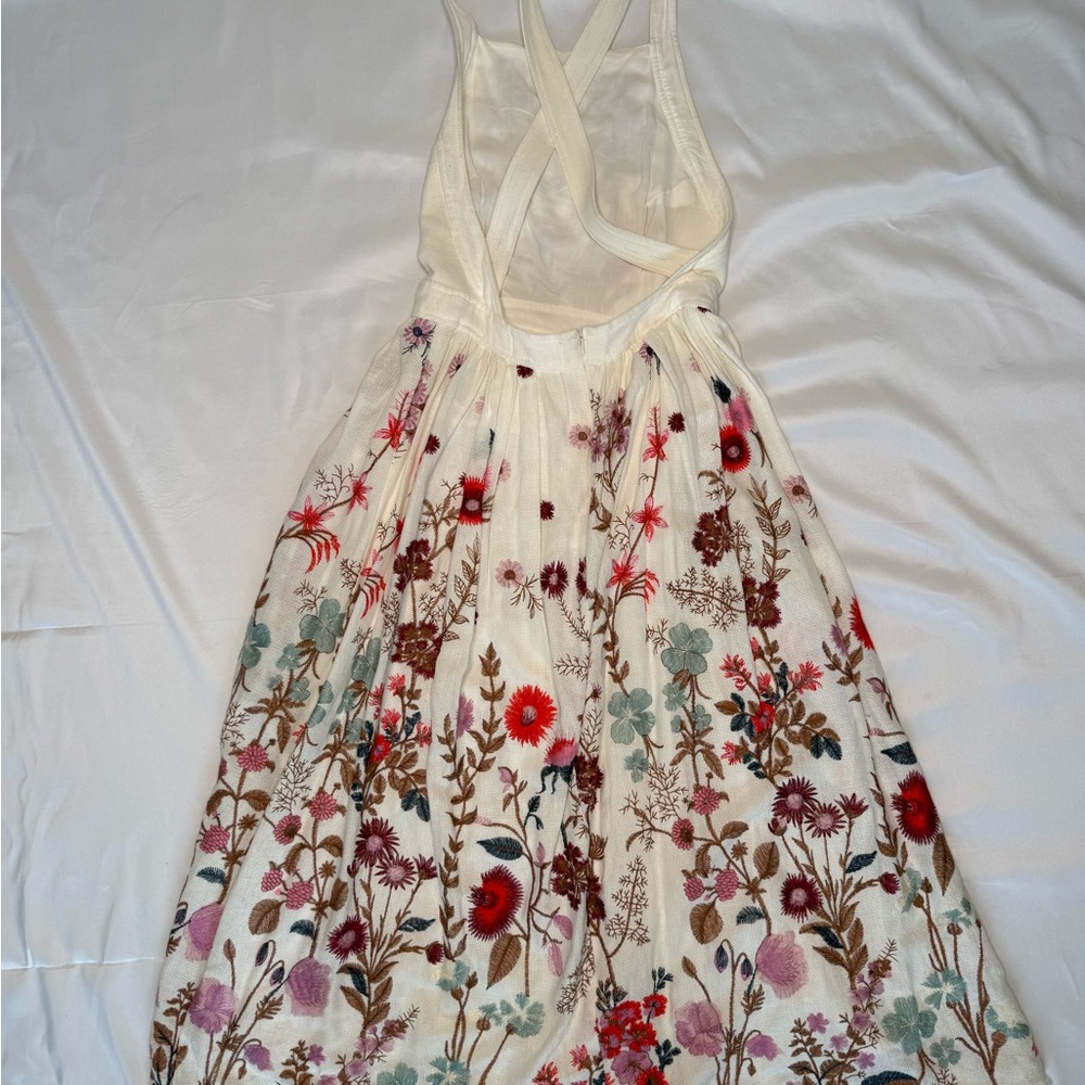 Anthropologie Embroidered Floral Maxi Dress - Cream and Multicolor - Picture 2 of 3